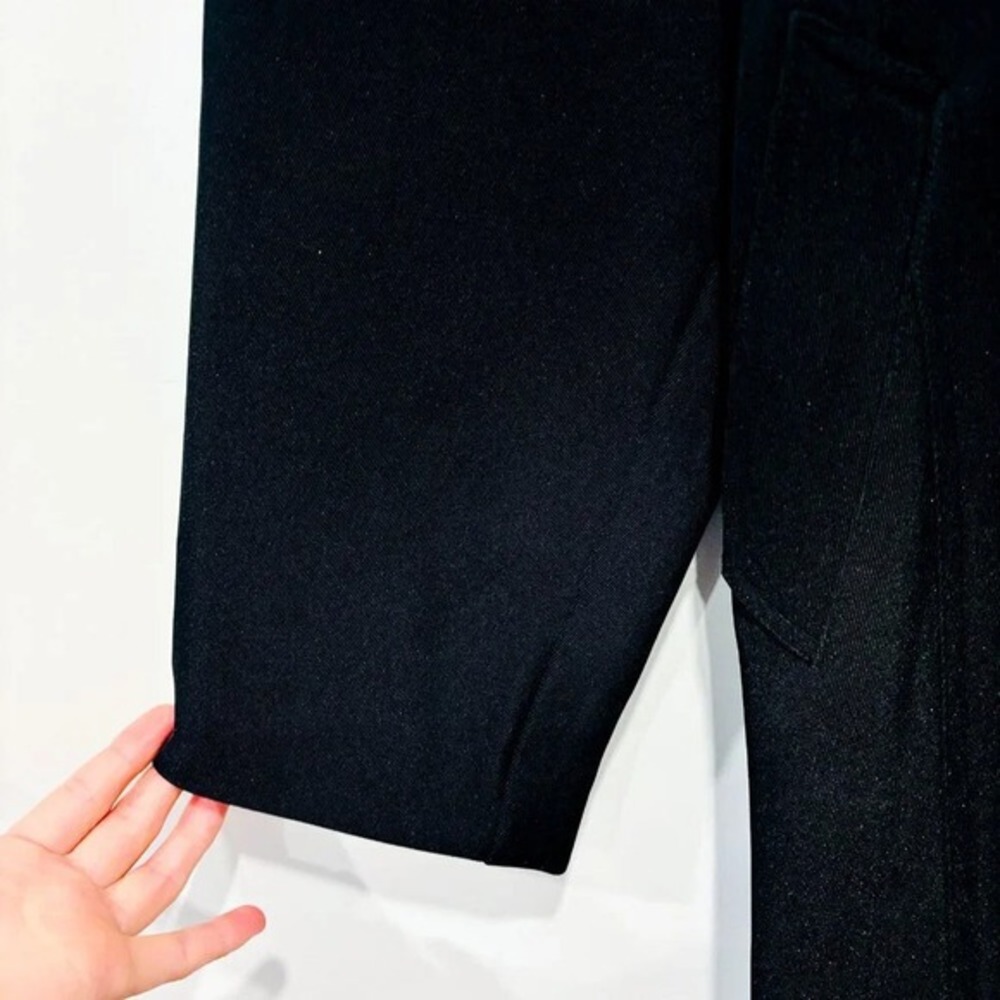NYGARD‎ COLLECTION Black Button Front Belted Trench Coat Large - Picture 7 of 12